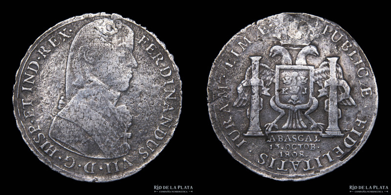 Lima. Fernando VII (1808-1833) 8 Reales 1808. Medalla de Proclamación a cargo de...