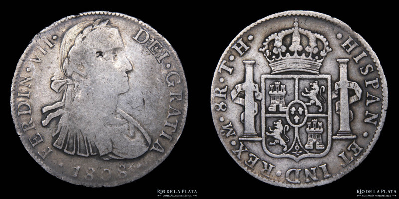 México. Fernando VII (1808-1833) 8 Reales 1808 TH. Contramarcas chinas en anvers...
