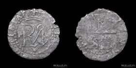 Potosi. Felipe II. 1/2 Real ND1580-1582 B. Macuquina CJ 5.7.1