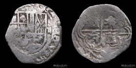 Potosi. Felipe III. 2 Reales 1614-16. Macuquina/Cob