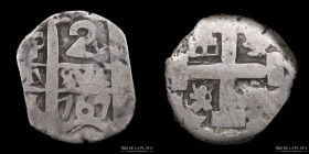 Potosi. Carlos III. 2 Reales 1767 VY. Macuquina CJ 55.8