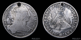 Potosi. Carlos IV. 1789 8 Reales. Medalla de Proclama