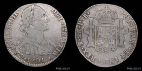 Potosi. Carlos IV. 2 Reales 1791 PR. CJ 78.3