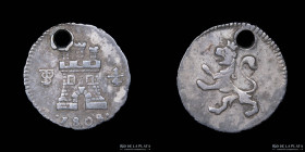 Potosi. Carlos IV. 1/4 Real 1808. CJ 81.15