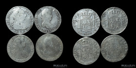 Potosi. Lote x 4 monedas de 8 Reales 1778-1823