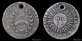 Provincias Unidas. 1/2 Real 1815 F. CJ 17.1.1