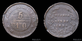 Argentina. Buenos Aires. 5 Decimos 1827 CJ 9.1.6