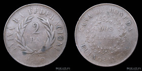 Argentina. Buenos Aires. 2 Reales 1840. CJ 14.1.6