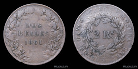 Argentina. Buenos Aires. 2 Reales 1861. CJ 24.1