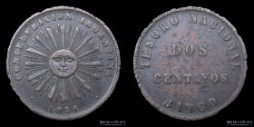Argentina. Confederacion. 2 Centavos 1854. CJ 2