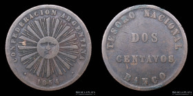 Argentina. Confederacion. 2 Centavos 1854. CJ 2