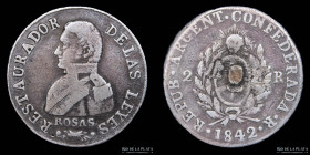 Argentina. La Rioja. 2 Reales 1842. Rosas. CJ 63.2