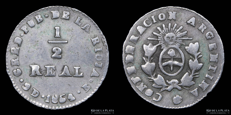 Argentina. Provincia de la Rioja. 1/2 Real 1854. Grupo III. "Confederación Argen...