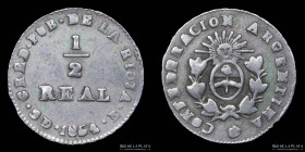 Argentina. La Rioja. 1/2 Real 1854. CJ 73.1
