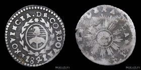 Argentina. Cordoba. 1 Real 1841 JPP. CJ 35.1.11