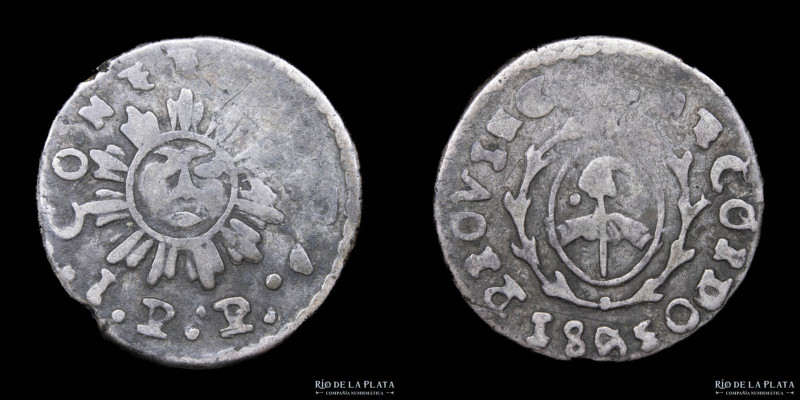 Argentina. Córdoba. 1 Real 1843 JPP. AG.750, 18.5mm; 3.1g. CJ 42.7.2 (A68-R9) (V...