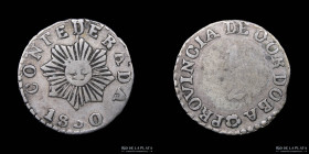 Argentina. Cordoba. 1/2 de Real 1850. CJ 60.1.1