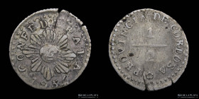 Argentina. Cordoba. 1/2 Real 1854. CJ 70.1