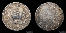 Argentina. Cordoba. 2 Reales 1844. CJ 49.4.1