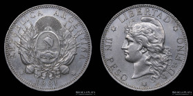 Argentina. 1 Peso 1881. Patacon. CJ 12
