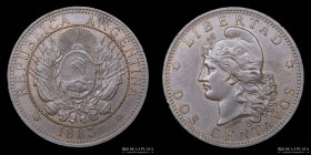Argentina. 2 Centavos 1883. CJ 25