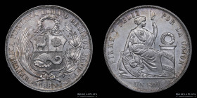 Peru. 1 Sol 1865 YB. KM196.3