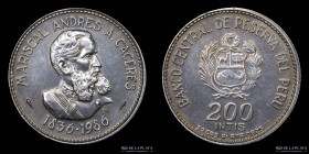 Peru. 200 Intis 1986. Mariscal Caceres. KM299