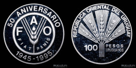 Uruguay. 100 Pesos 1995 FAO Proof. KM111