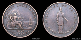 Canada. Quebec Token 1 Penny 1852. KM Tn21