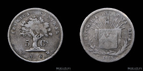 Costa Rica. 5 Centavos 1865. KM110