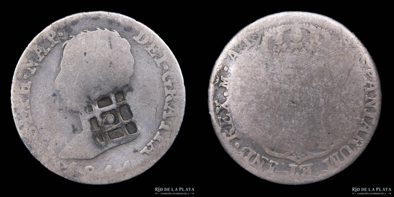 Cuba. Trinidad/Santiago/Principe. 1841. Lattice countermark. Sobre 2 reales 1811...