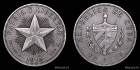 Cuba. 1 Peso 1915. KM15.2