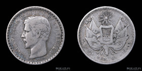 Guatemala. 1/2 Real 1865 R. KM138