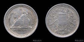 Guatemala. 1/2 Real 1889. KM155.2