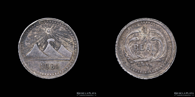 Guatemala. 1/4 real 1885. AG.835; 11.0mm; 0.8g. KM 151 (XF)
Estimate: USD 20 - ...