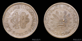 Mexico (Revolucion) Chihuahua. 10 Cents 1915. KM615