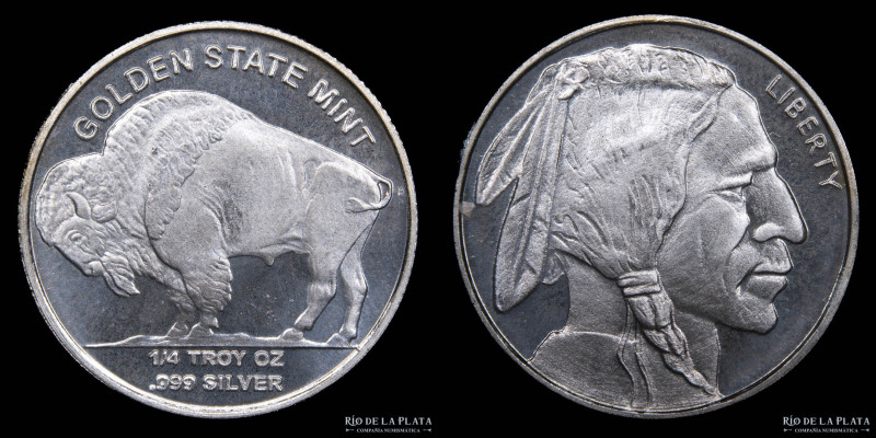 USA. 1/4 de Onza de Plata. Buffalo Nickel. AG.999; 21mm; 7.79g. (UNC)
Estimate:...