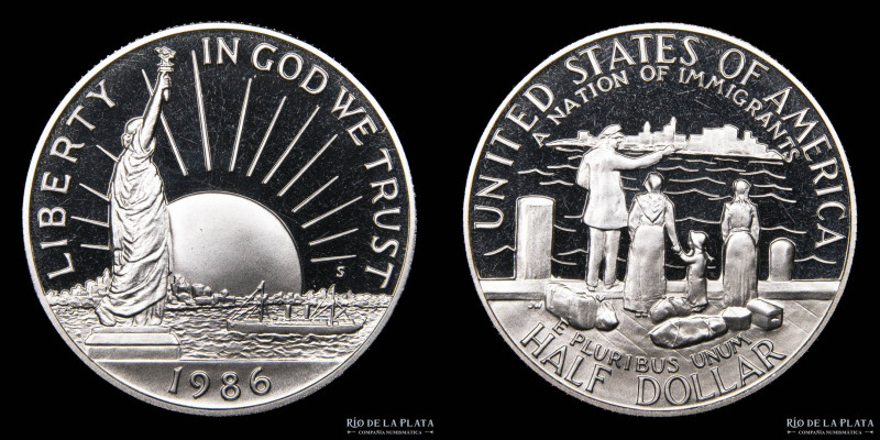 USA. Half Dollar 1986. Liberty. Cu-Ni; 30mm; 10.2g. (PROOF) En estuche de carton...