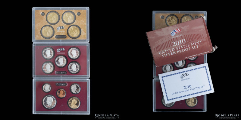 USA. 2010. Mint Set . 14 Monedas Proof en estuche oficial. Incluye 4 Presidentia...