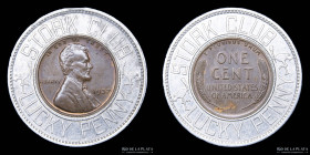 USA. Token. Encased US Lincoln Wheat Cent. Stork Club. Lucky Penny (1937)