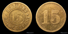 USA. Token. Hans Hermann Brunckhorst. 15 Cents.