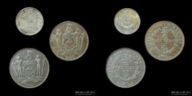 Borneo del Norte. Lote x 3 monedas 1889-1961