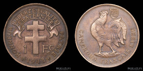 Camerun. 1 Franc 1943 SA. KM7