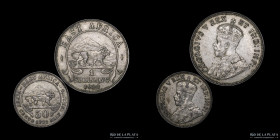 East Africa. 1922. Lote x2. 1 Sshilling y 50 Cents