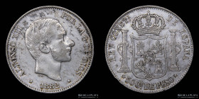 Filipinas. Alfonso VII. 50 Centavos 1882