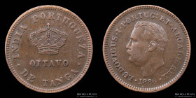 India Portuguesa. 1/8 Tanga 1886. KM307