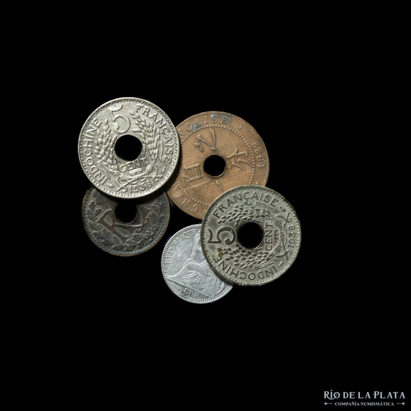 Indochina Francesa. Lote x 5 monedas 1888-1938 (VF-UNC)
Estimate: USD 25 - 50