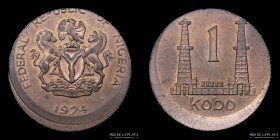 Nigeria. 1 Kobo 1974. Error descentrada. KM8.1