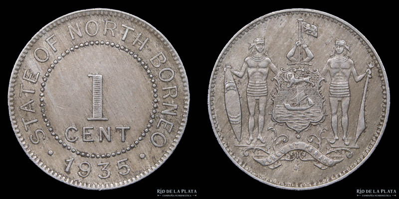 North Borneo. 1 Cent 1935. Cu-Ni; 20.0mm; 3.25g. KM3 (VF)
Estimate: USD 15 - 30