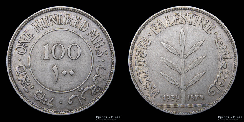 Palestina Británica. 100 Mills 1935. AG.720; 29.0mm; 11.66g. KM7 (XF)
Estimate:...